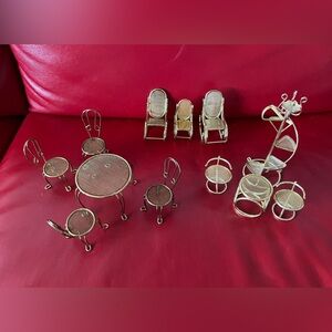 Vintage Miniature Dollhouse Wire Furniture  Kitchen & Living Room - 12 Pieces